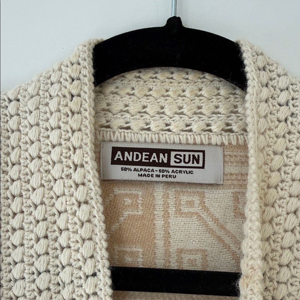 Andean Sun Geometric Open-Front Cardigan by - Picture 3 of 12